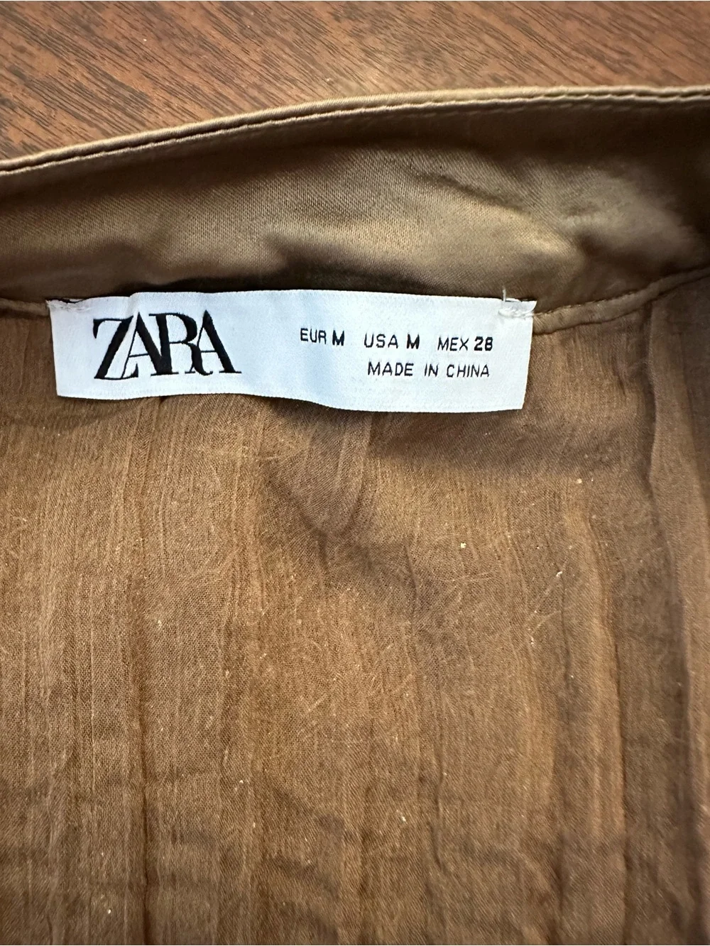 ZARA Brown Gold Fur Sequin Beaded Collarless Jacket